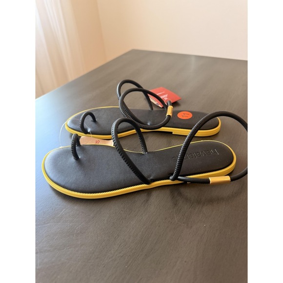 Havaianas Una Pitanga Sandals Womens Black Rubber Strappy Flat Size 11 - Picture 3 of 16